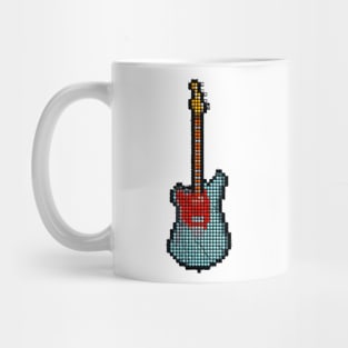 Tiled Pixel Lefty Mustang Guitar Upright Mug